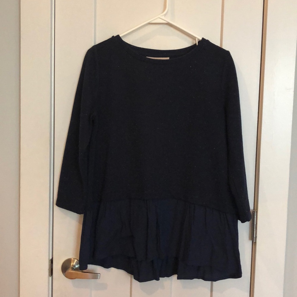 Navy peplum top